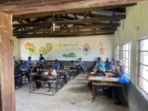 Pupils in a classroom in Kashitu
